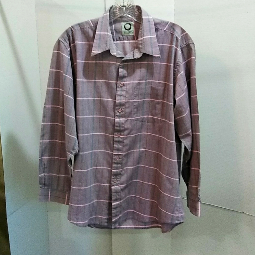 OakTree L men's mauve shirt plaid long-sleeve